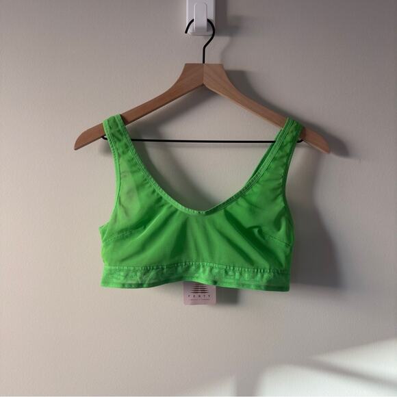 Savage X Fenty Green Women's Mesh Intimate Bra sports wireless lingerie sheer L - Picture 1 of 7